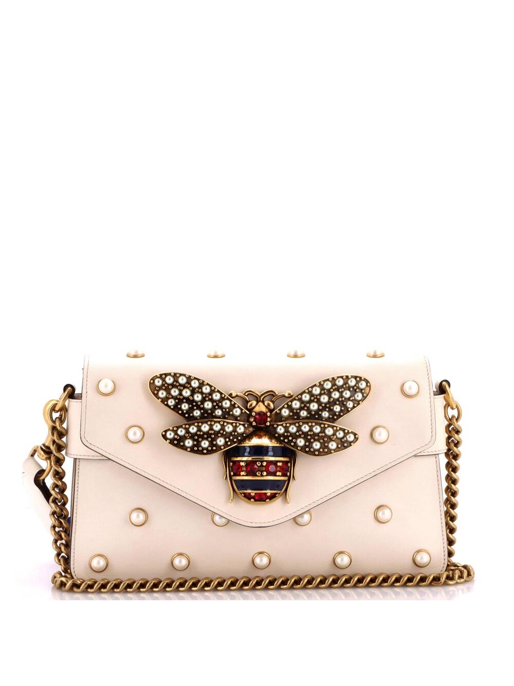 Gucci Broadway Pearly Bee Shoulder Bag #370040G12B